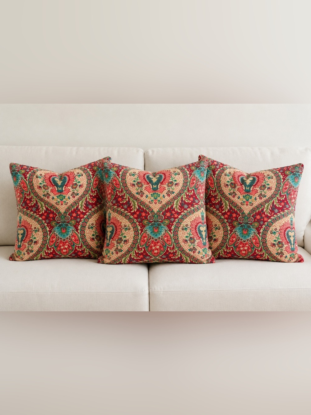 Pottery Barn Darcy Paisley Velvet Pillow Covers Set 3 24x24